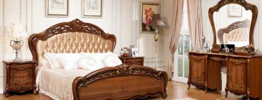 Le choix des meubles dans la chambre dans un style classique, les principales options