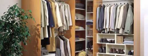 Types de dressings d'angle dans la chambre, conseils de placement