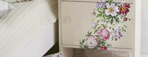 Decoupage methods on furniture, popular techniques