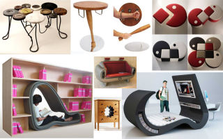 Variantes de mobilier insolite, produits design